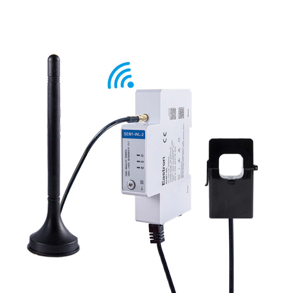 Wifi & RS485通讯 40mA互感器接入 导轨式单相多功能交流电能表